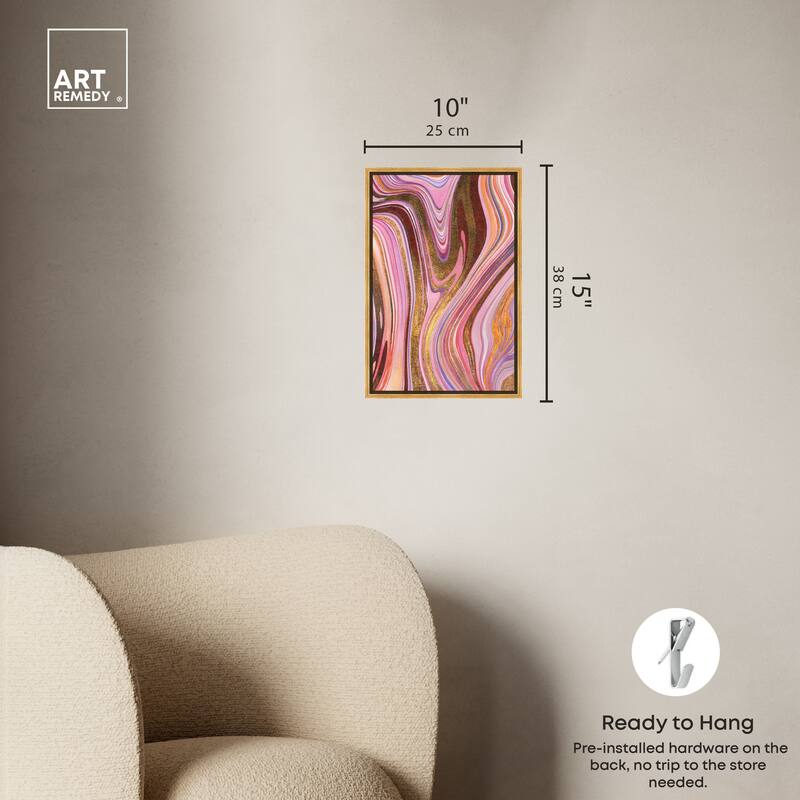 Art Remedy Doll Memories - Pink Geode Framed Mineral, Agate & Geode 1 Piece Canvas Wall Art