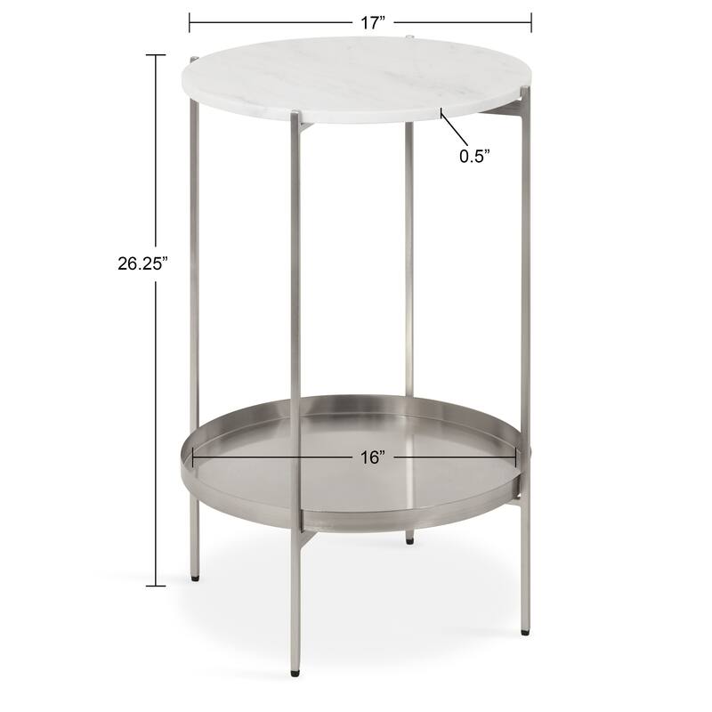 Kate and Laurel Lavish Marble Side Table
