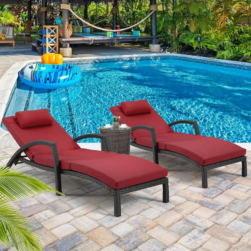 EROMMY Outdoor Patio Lounge Chair, Adjustable Recliner Outdoor Lounge Chairs, Multiple Colors Available