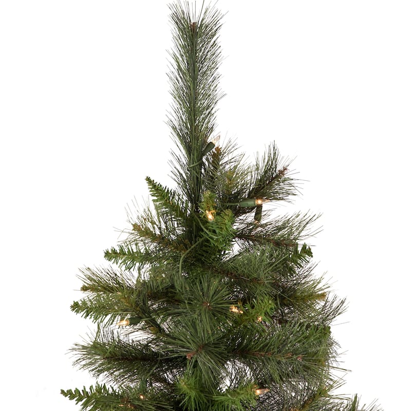 6.5' Pre-Lit Medium Canyon Pine Artificial Christmas Wall Tree Clear Lights