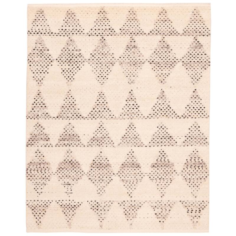 ECARPETGALLERY Hand-knotted Looma Ivory Wool Rug - 8'0 x 10'3