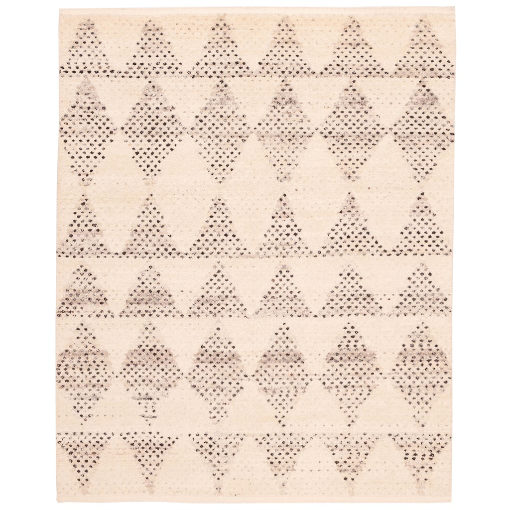 ECARPETGALLERY Hand-knotted Looma Ivory Wool Rug - 8'0 x 10'3