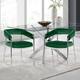 Modern Velvet Upholstered Dining Chairs with Chrome Metal Legs - 21.5
