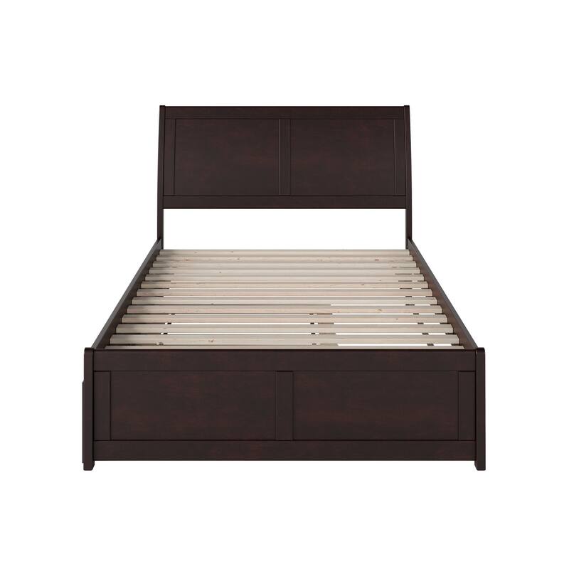 Portland Full Bed with Footboard and Twin Trundle in Espresso