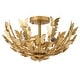 preview thumbnail 10 of 16, Antique Gold Butterfly Bowl 4-Light Semi Flush Mount Ceiling Light - 17.7"W x 10.4"H