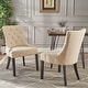preview thumbnail 1 of 70, Cheney Contemporary Tufted Dining Chairs (Set of 2) by Christopher Knight Home - 21.50" L x 25.00" W x 36.00" H Beige