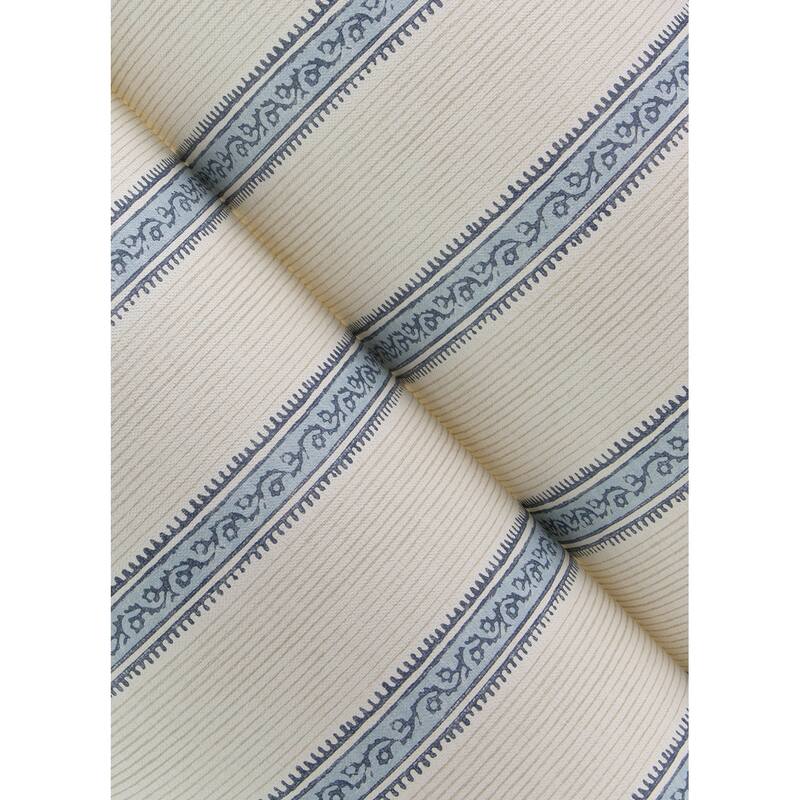 Chesapeake Mandevilla Blue Vine Stripe Wallpaper
