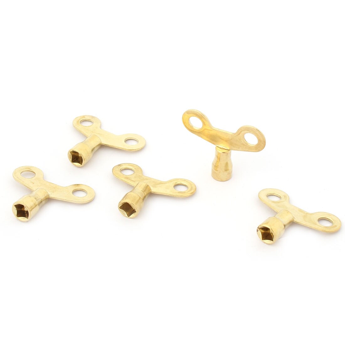 Bathroom Square Socket Hole Water Tap Faucet Key Knob Lock Switch Gold Tone 8pcs