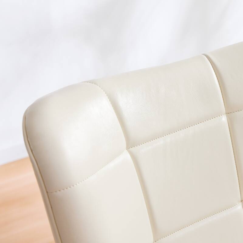 High-back Tufted Accent Chair Set of 2 Cream/ Brown/ Taupe
