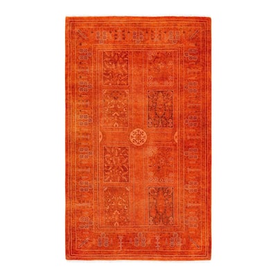 Contemporary Overdyed Wool Hand Knotted Area Rug - 3' 1" x 5' 1"