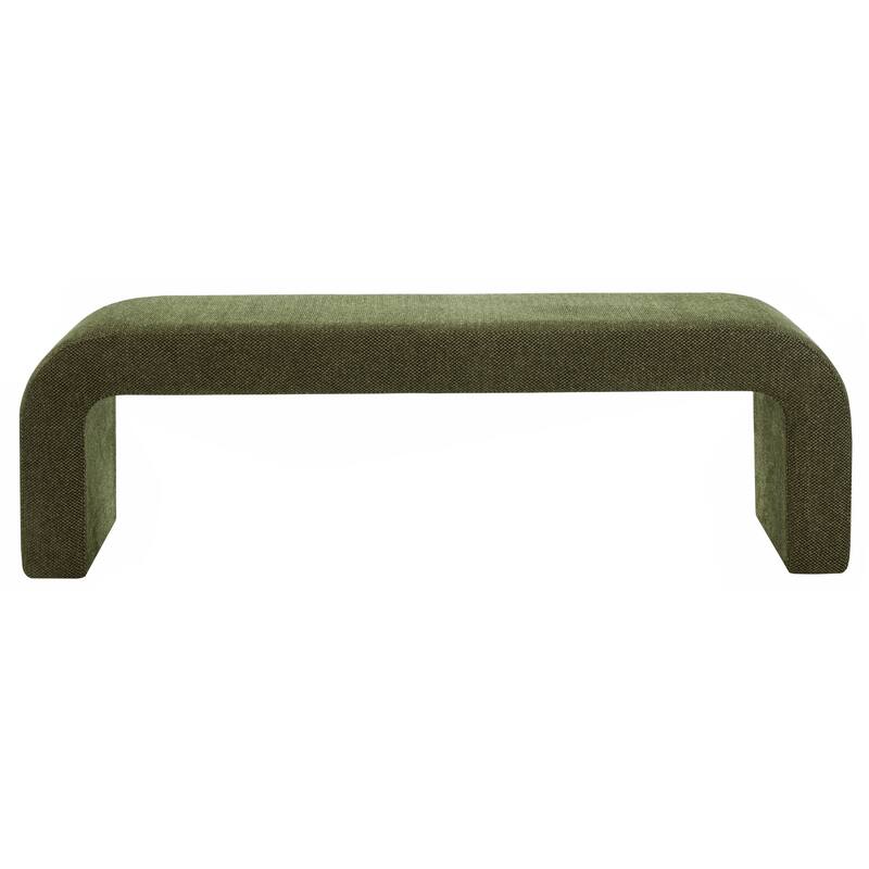SAFAVIEH Couture Tuyet Curved Waterfall Upholstered Bench (Fully Assembled) - 62" Wx18" Dx19" H - 62"W x 18"D x 19"H
