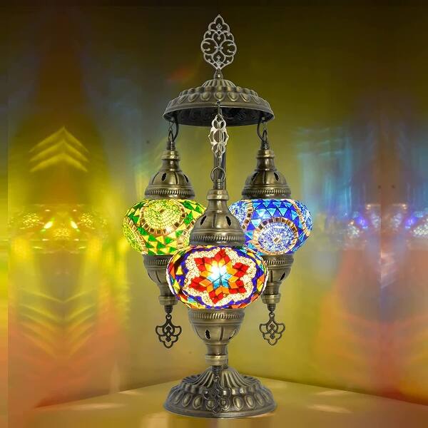 Turkish Mosaic Aroma Table Lamp Vintage Art Deco Handcrafted Moroccan Table Lamp (WH-VTB-10) - Lamps, Lamp
