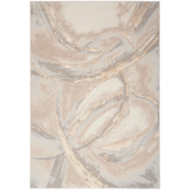 Inspire Me! Home Décor Brushstrokes Indoor only Abstract Area Rug - 5'3" x 7'3" - Beige/Grey