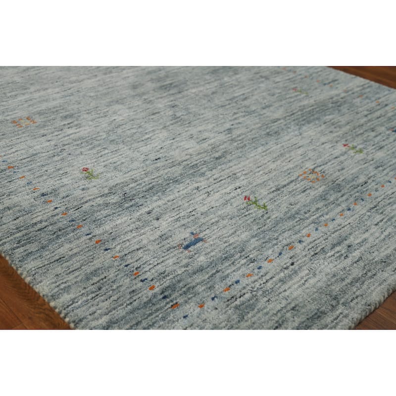 Tribal Multi-Color Gabbeh Indian Rug Hand-Knotted Wool Carpet - 3'11" x 5'9" - Multi-Color - 3'11" x 5'9"