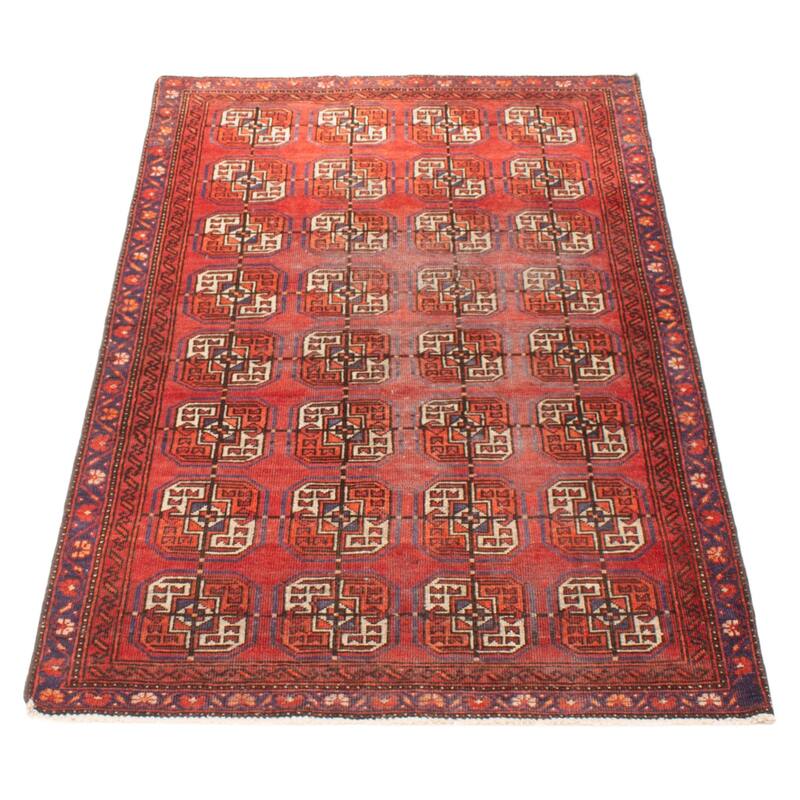 ECARPETGALLERY Hand-knotted Baluch Red Wool Rug - 3'8 x 6'2