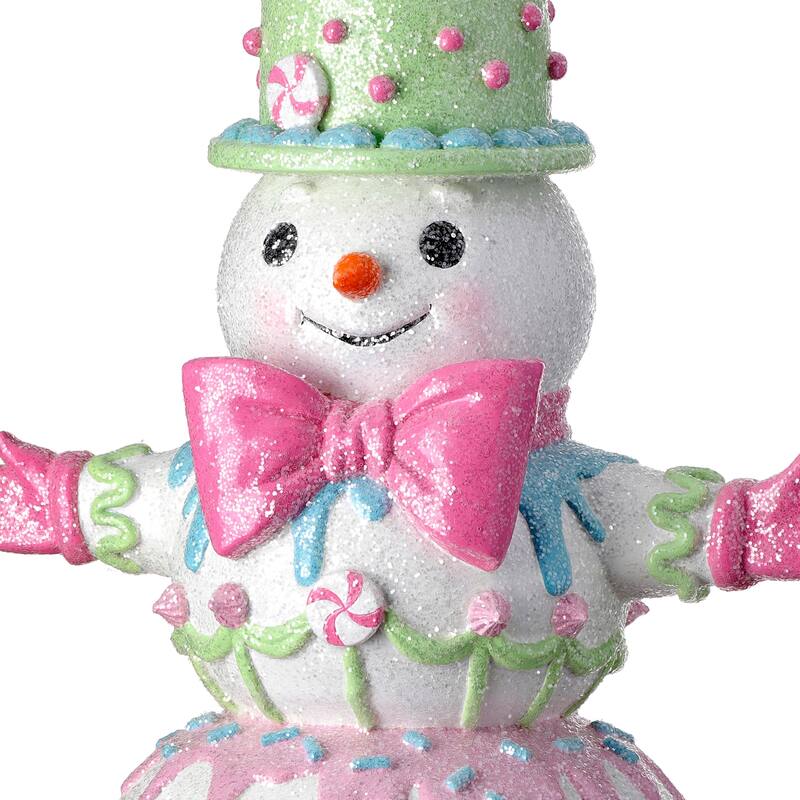 17.5" Resin Candylicious Snowman W/Bowtie