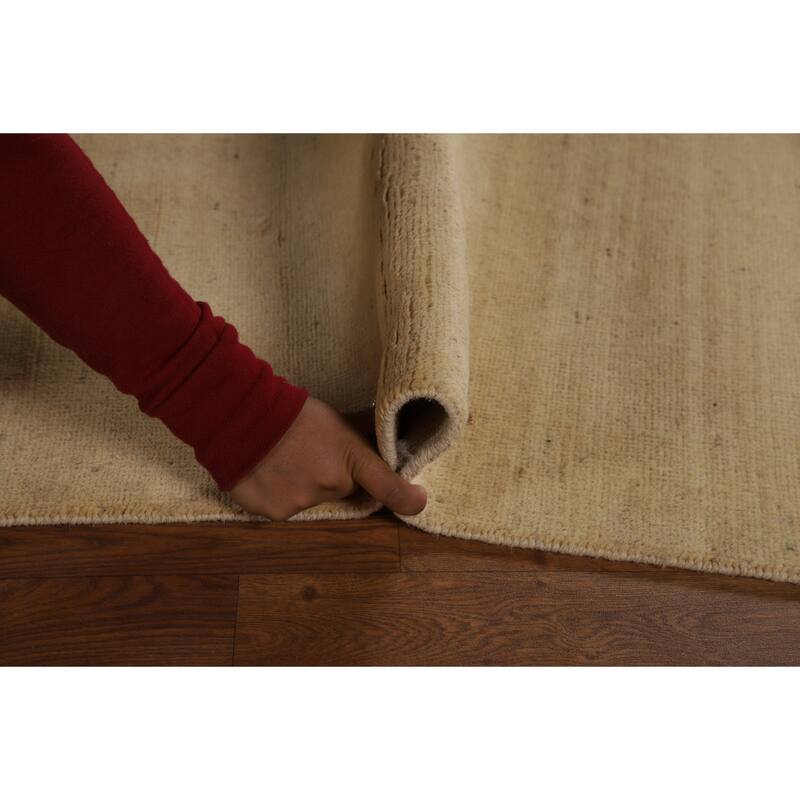 Modern Gabbeh Oriental Area Rug Handmade Bedroom Solid Wool Carpet - 5'5" x 7'9"