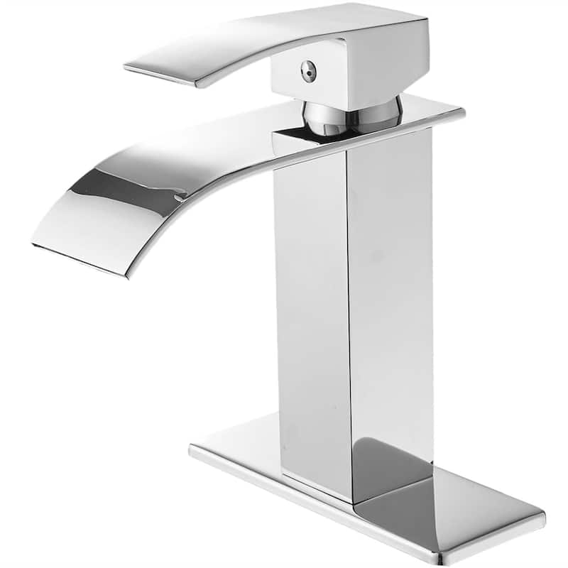 Waterfall Bathroom Faucet Single Handle Bathroom Sink Faucets One Hole Rv Lavatory Basin Modern Tap With Deck Plate Lead Free