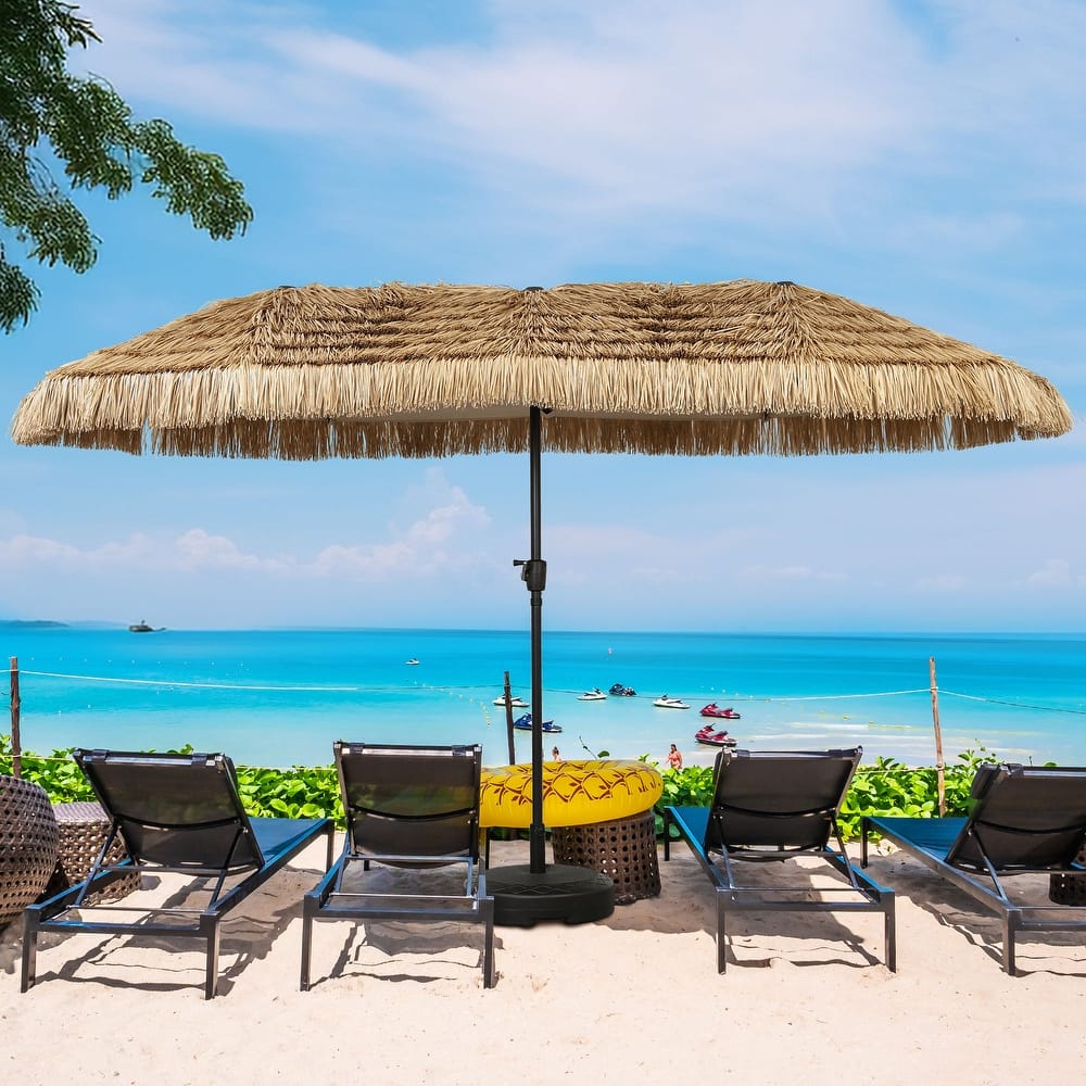 Autlaycil 13ft Extra Large Patio Umbrella with Solar Lights(Without Base)