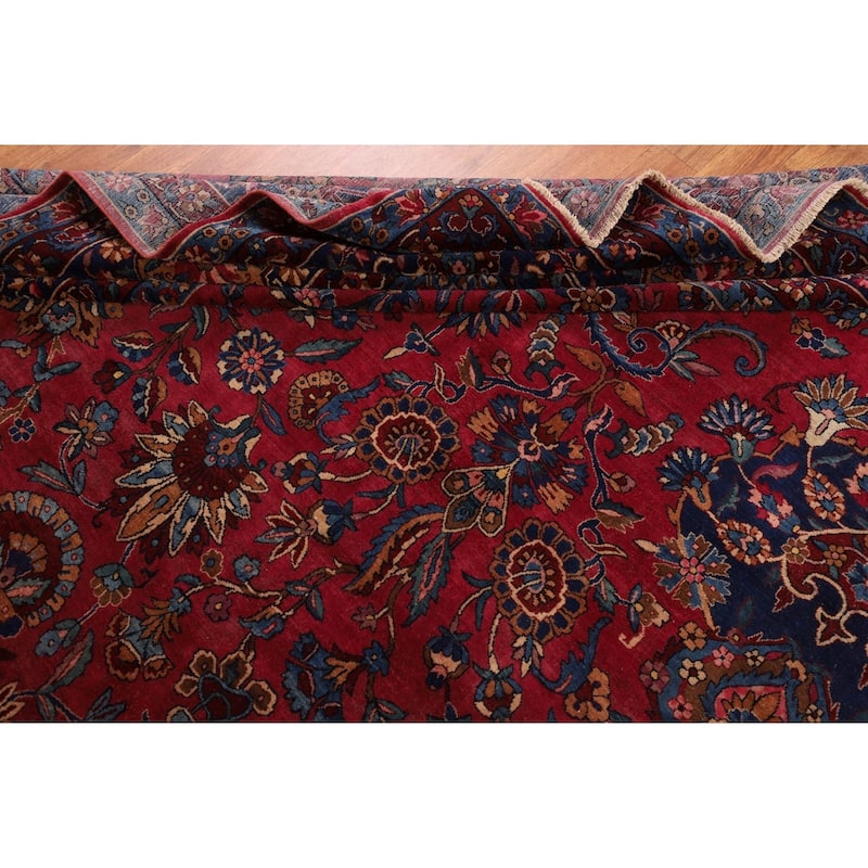 Pre-1900 Antique Kerman Ravar Persian Rug Hand-Knotted Wool Carpet - 11'10"x 21'2"