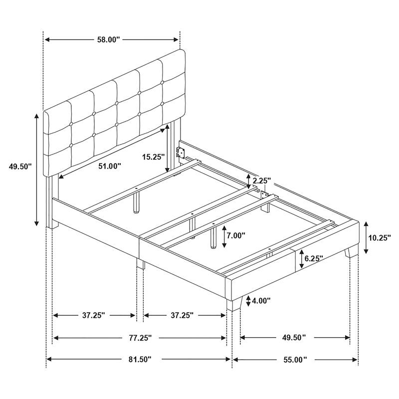 Mapes Transitional Fabric Upholstered Tufted Panel Bed