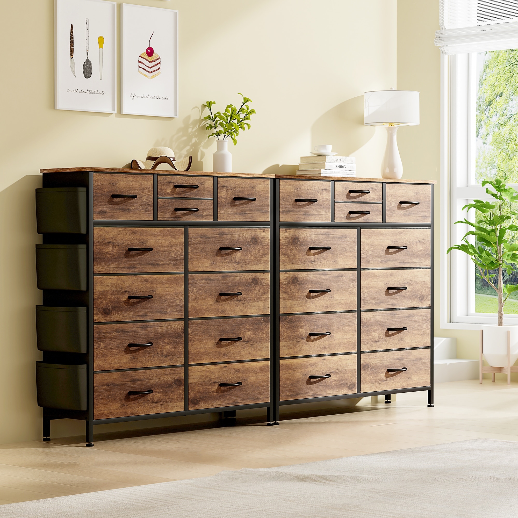 12 Drawer Dresser Fabric Tall Dressers for Bedroom Chest of