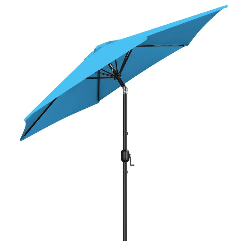 Yaheetech 9ft Patio Umbrella 8 Ribs with Push Button Tilt and Crank - Sky Blue