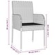 preview thumbnail 18 of 91, vidaXL 3 Piece Patio Dining Set with Cushions Black Poly Rattan - 18.9" x 21.7" x 34.6"