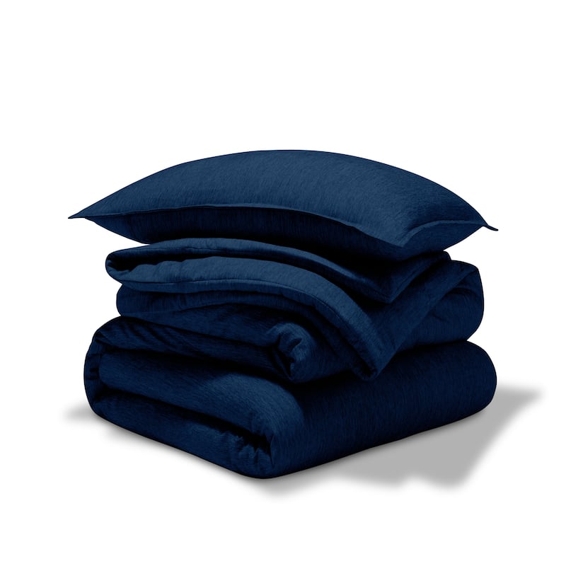 Bare Home Hypoallergenic Down Alternative Comforter Set - Twin - Twin XL - Heathered Dark Blue