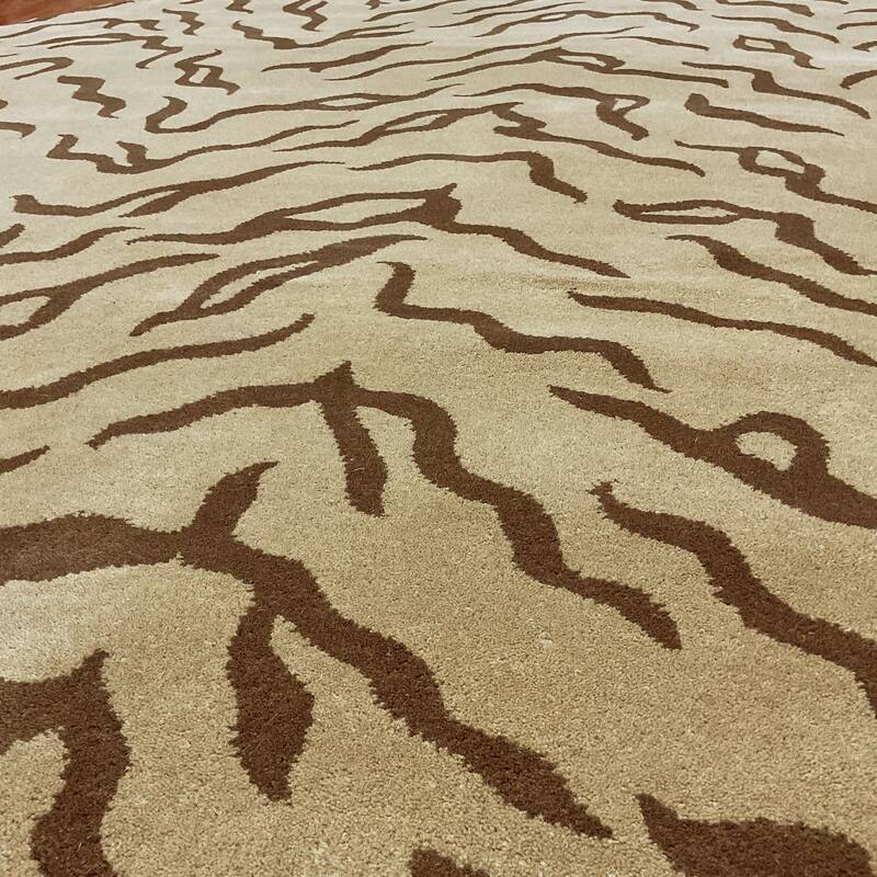 HERAT ORIENTAL Handmade Tibetan Brown Zebra Wool Rug Collection