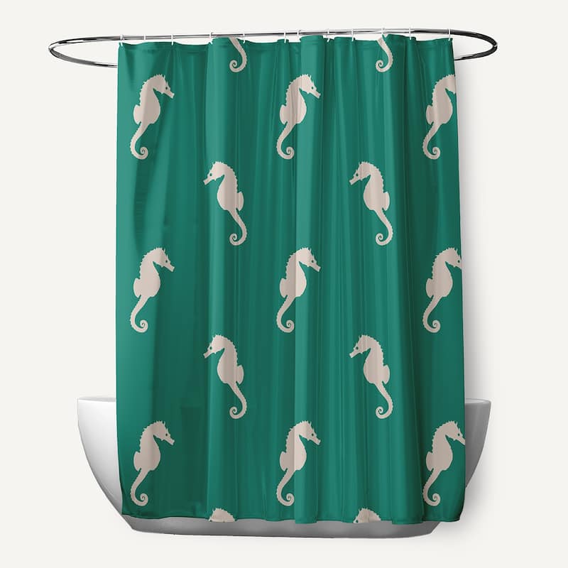 Sea Horses Shower Curtain - Kelly Green