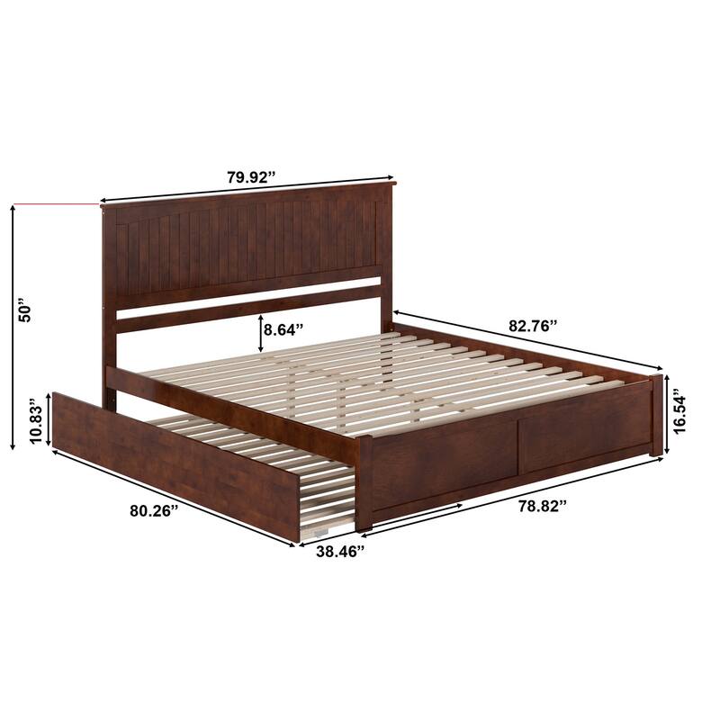 Nantucket Bed with Footboard and Twin Extra Long Trundle