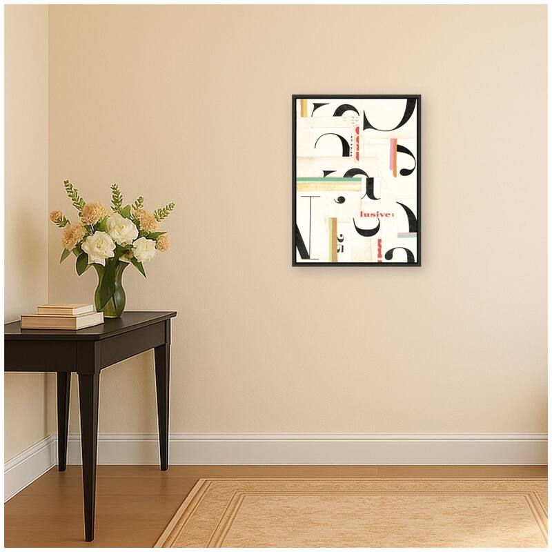 Kate and Laurel Typography White FC by Felicia Dadak Framed Canvas Wall Art Print