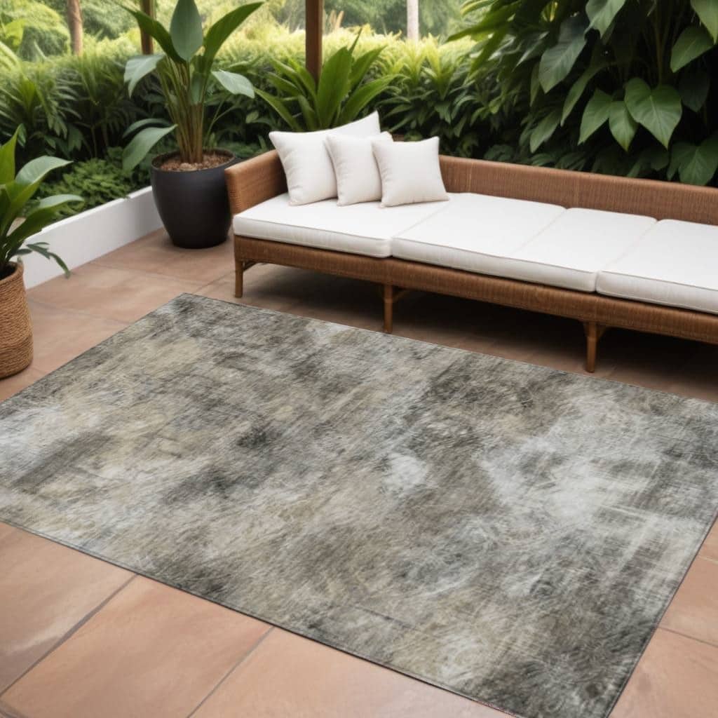 HomeRoots Abstract Transitional Rectangle Outdoor Rug