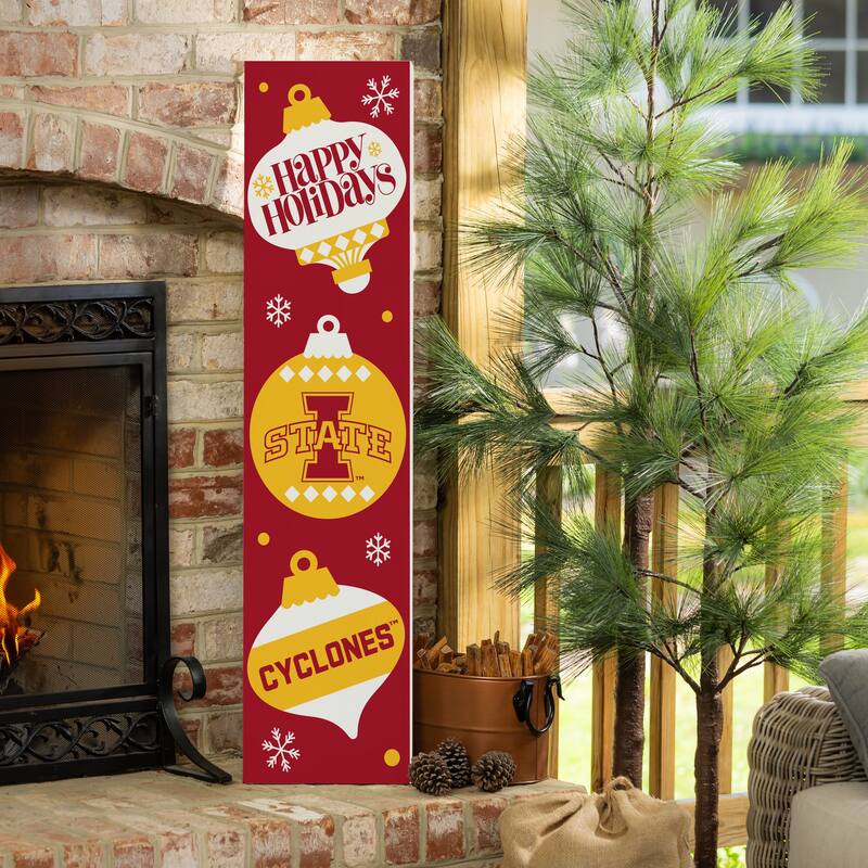 47" Double Sided Seasonal Porch Leaner, Iowa State University - 47" x 11.25" - Christmas