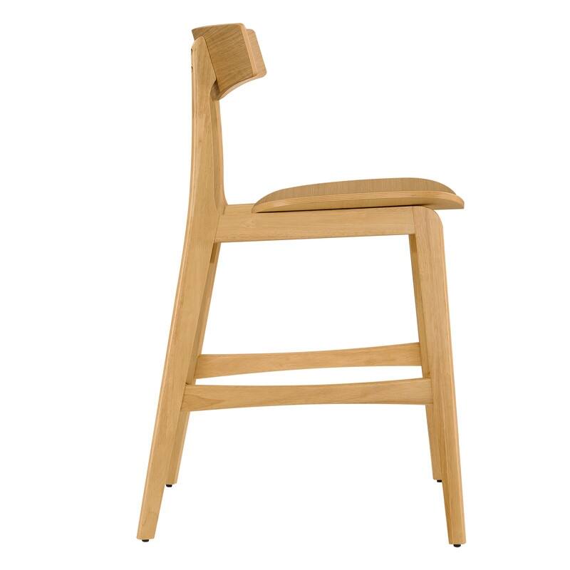 Spruce & Spring Modern Farmhouse Bar Stool with Bentwood Back and Saddle Seat