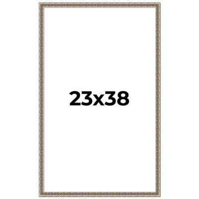 23x38 Frame Silver Versailles Ornate Solid Wood Picture Frame | 1 Inch