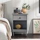 preview thumbnail 24 of 30, Walker Edison Bullrushes 1-drawer Solid Wood Nightstand Grey