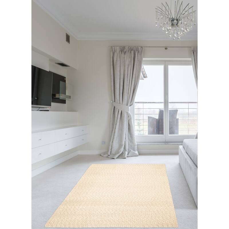 ECARPETGALLERY Braid weave Sienna Cream Wool Rug - 5'3 x 7'7