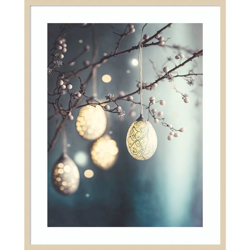 Beautiful Easter Eggs by Treechild Wood Framed Wall Art Print
