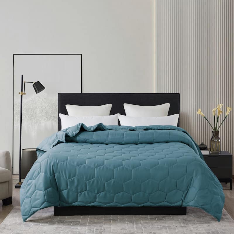 Honeycomb Stitch Down Alternative Blanket - Twin - Teal