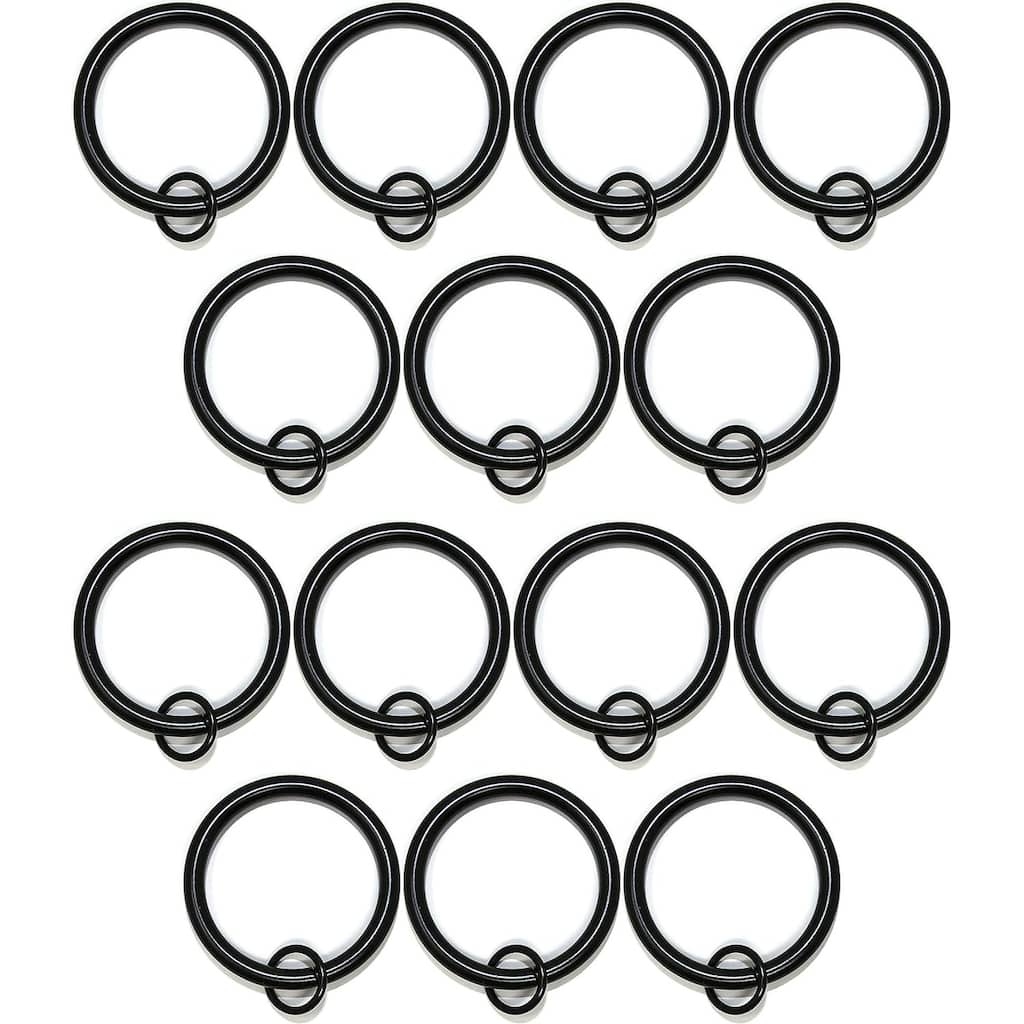 Set of 14 Solid Metal Window Drapery Curtain Panel Ring with Eyelet, 1.5" Inner Diameter, Fits Up to 1.25" Rod