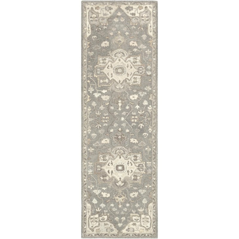 Livabliss Caesar Traditional Area Rug - 2' 6" x 8' - Charcoal - Runner