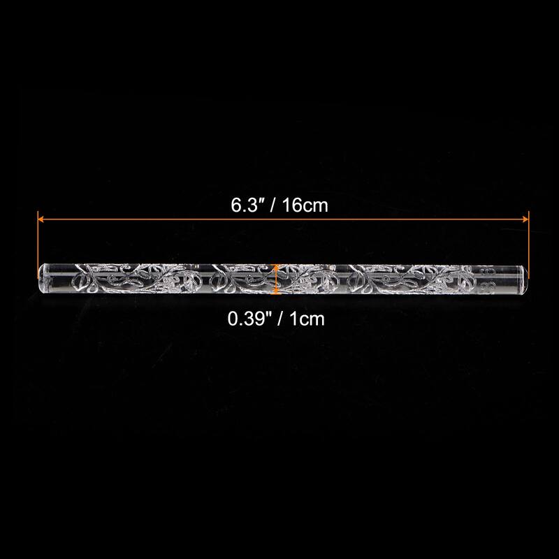 2pcs Acrylic Embossed Rolling Pin 16cm x 1cm Aquatic Plants Pattern - Transparent - Transparent