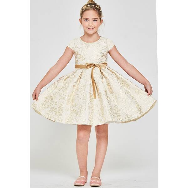 S Ivory Gold Shiny Rose Embossed Brocade Junior S Ivory Gold Shiny Rose Embossed Brocade Junior