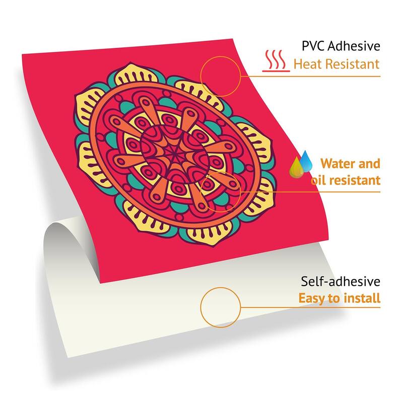 Walplus Tera Mandala Mediterranean 6" Peel and Stick Backsplash Tile Stickers 48pc