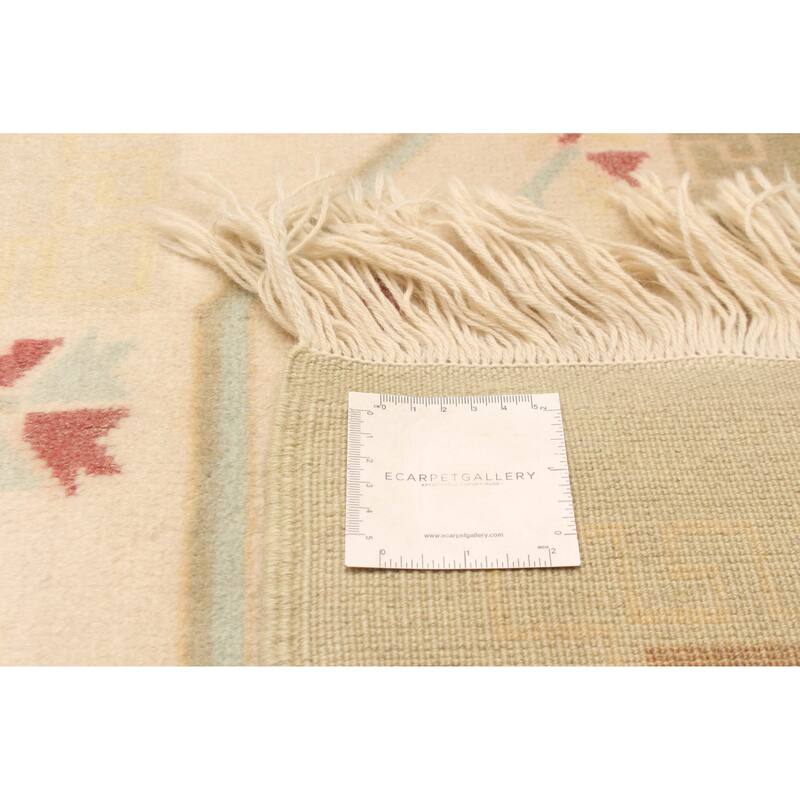ECARPETGALLERY Hand-knotted Color Transition Beige Wool Rug - 5'6 x 8'2