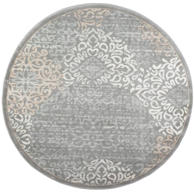 Admire Home Living Plaza Modern Abstract Damask Pattern Area Rug