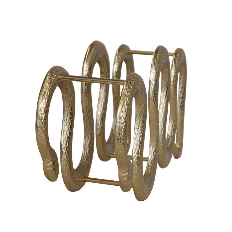 Cast Aluminum Snake Shaped Bottle Holder - 10.0"L x 5.25"W x 23.0"H