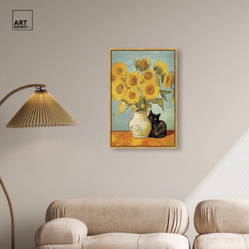 Sunflower Kitten Canvas by Art Remedy